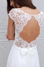 -Повседневные платья Vestido de Noiva простое пляжное платье для свадьбы Sexy Open Back Romantic Lace Pown Boho Pradys