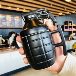 260ml Creative Milk Mug Coffee Cup Ceramics Build-on Brick Cups Drinking Water Holder Black Grenade Design Birthday Gifts