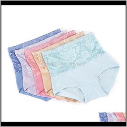 Womens Apparel Drop Delivery 2021 Lingerie Ladies Body Shaping High Waist Cotton Briefs Women Underwear Panties Sexy Lace Knickers Raob5