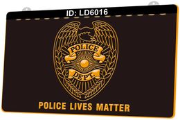 LD6016 Police Lives Matter 3D Engraving LED Light Sign Wholesale Retail