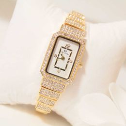 Arrival Square Watches Women Luxury Brand Dress Female Wrist Watch Quartz Diamond Gold Women Wristwatch Bayan Kol Saati 210527
