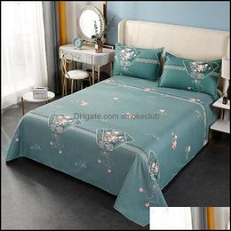 Sheets & Sets Bedding Supplies Home Textiles Garden Thin Skin-Friendly Bedroom Student Dormitory 3Pcs Set Non-Slip 1Pcs Bed Sheet+2 Case Kin