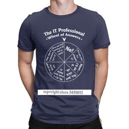 Casual The IT Professional Wheel Of Answers Tshirts Men Cotton T Shirts Programmer Programming Software Engineer Tees 210706