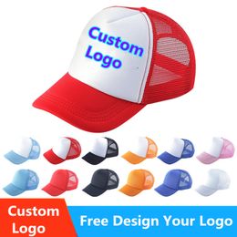 Benutzerdefinierte Trucker-Hüte mit Logo-Druck für Erwachsene, Männer und Frauen, Sommer, 5 Panels, leere Sonnenblende, Mesh-Baseballkappe, verstellbare Hysterese