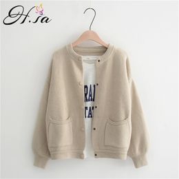 Winter Tops Women Thick Sweater Cardigans Knitted Coat Baseball Loose Style Coats Vintage Open Stitch Knit 210430