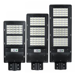 250/450/800W Solar LED Cool White Street Light Waterproof Outdoor Lamp w/ Remote - 250W