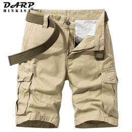 Summer Khaki Military Cargo Shorts Men Casual Loose Short Brand Clothing Jogger 210721