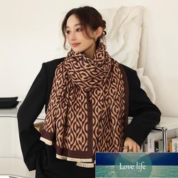 Scarves Winter Korean Thousand Bird Lattice Women's Scarf Imitation Cashmere Retro Shawl Double-sided Two-color Long1 Factory price expert design Quality Latest