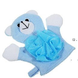 NEWBaby Bathroom Towel Baby Bath Gloves with Flowers Cartoon Bath Double-sided Gloves Kids Shower Brush Flower EWE7419