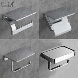 ELLEN Bathroom Toilet Paper Holder Soild Brass Luxury Bright Chrome Roll Bath EL1222 210709