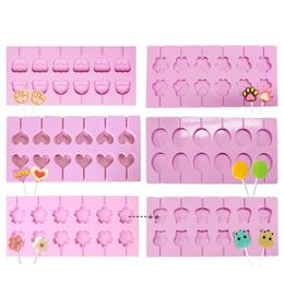 NEWsilicone mold lollipop kid diy small gift 12 Holes Mold with Sticks DIY KIT 3D Fondant Cake Round Shaped Chocolate RRB11755