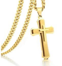 30*53mm Trendy 3D Pendant Curb Link Chain Necklace for Men Women Stainless Steel 18k Gold Plated/Sliver Plated Jewelry 3mm 24 Inch