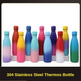 500ml Powder Coated Double Wall Stainless Steel Vacuum Cola Shape Sport Water Bottle Scratch-Resistant Proof