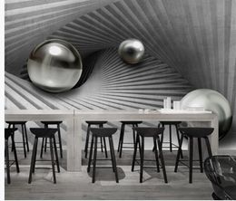 Metal Ball 3D Space Mural wallpapers modern wallpaper for living room