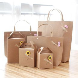 Gift Wrap 10pcs DIY Kraft Paper Packaging Box Favors Bag Clothes Boxes Wedding Birthday Party Cookies Candy Shopping