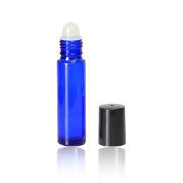 2021 10 Ml 1/3Oz Roll on Bottles -Refillable Cobalt Blue Glass Empty Perfume Roll on Oil Bottles