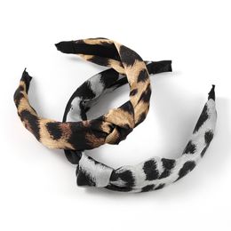 2021 Fashion Leopard Print Headbands Women Elegant Knot Wide-brimmed Headband Hair Accessories