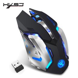 HXSJ M10 Wireless Gaming Mouse 2400dpi Rechargeable 7 Colour Backlight Breathing Comfort Gamer Mice Computer Desktop Laptop
