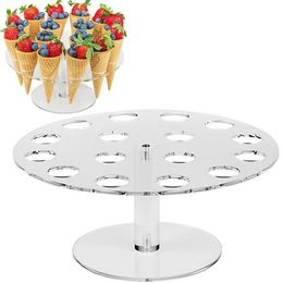 party buffet UK - Other Event & Party Supplies 6 16 Holes Acrylic Transparent Ice Cream Stand Cake Cone Holder Wedding Buffet Food Display Baking Kitchen Tool