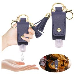 Liquid Soap Dispenser 30ML Hand Sanitizer Holder Disinfection Bottle For Outdoor Storage Leather Case Keychain