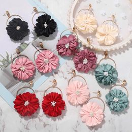 Korean Fashion Flower Dangle Earrings For Women Girls Trendy Plant Statement Pendientes Jewellery Gifts