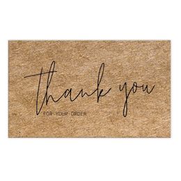 50pcs/Bag 9*5.4cm Brown Paper DIY Thank You Cards Baking Bags Gift Package Box Business Decor Festive Party Supplies
