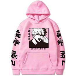 Anime My Hero Academia Katsuki Bakugo Manga Hoodies Graphic Sportswear Cosplay Hip Hop Clothes Y211122