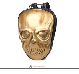 Backpack Creative Relief Stereo Halloween Gift Skull Face PU Leather Men's Bag Men Cute