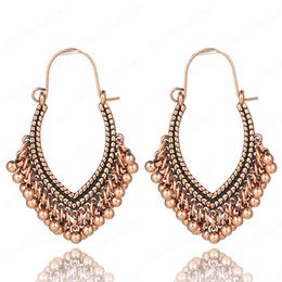 3 Colors Bohemia Ethnic Earrings For Women Rose Goldn Bell Tassel Dangle Earring Female Indian Jewelry Accessories