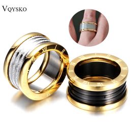 Antique Retro Stainless steel Roman numerals Rings For Women Men Jewellery Anillos Engagement Wedding Accessories Vintage X0715
