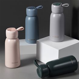 Creative Insulated Water Bottle Portable 304 Stainless Steel Thermos Cute Travel Vacuum 350ml Coffee Glass 210423