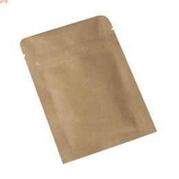 Wholesale Various Sizes Ziplock Storage Bags High Quality Kraft Paper Flat Pouch With Tear Notch 100pcs/Lot In Best Pricegoods