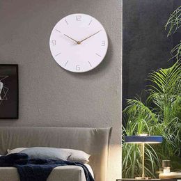 New Wood Clock Modern Minimalist Nordic Clock Living Room Home Decoration Accessories Fashion Atmosphere Mute Quartz Wall Clocks H1230