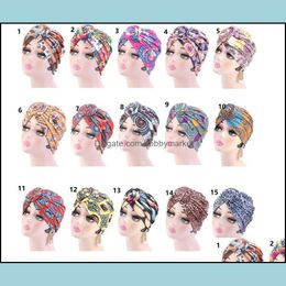Beanie/Skl Caps Hats & Hats, Scarves Gloves Fashion Aessories Women African Pattern Flower Turban Muslim Hat Headscarf Headwrap Ladies Chemo