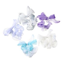 5 Colour Large Intestine Hair Ties Ponytail Holder Summer Women Scrunchies Elastic Hair Bands For Girls Hair Accessories