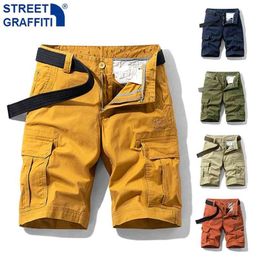 Men Summer Tactical Cotton Cargo Shorts Streetwear Pockets Casual Fashion Loose Camouflage shorts 28-38 210712