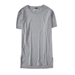Men's T Shirt Fashion Extended Street StyleT-Shirt Men's clothing Curved Hem Long line Tops Tees Hip Hop Urban Blank Basic t Shirts 3colors