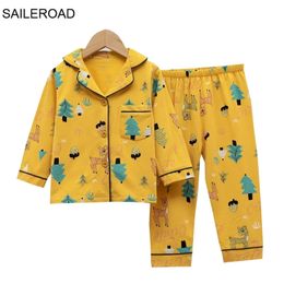 TUONXYE Children Cartoon Dinosaur Pyjamas For Girls Kids Animal Printed Pyjamas Child Home Wear Boys Sleepwear 211130