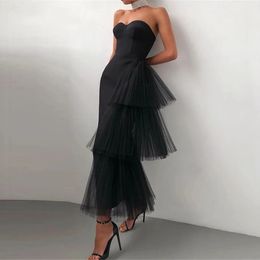Women 2021 Satin Tulle Evening Party Dress Sweetheart Strapless Ankle Length Formal Prom Pageant Gowns for Juniors