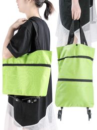 Shopping Bag Portable Folding Tote Creative Grocery With Wheels Environmental Protection Storage Bags