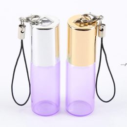 NEWPendant Pearl Lustre Colour Rollon Metal Roller Ball Bottle Essential Oil Empty Perfume Glass Vials KeyChain Glass Roller Bottle RRB12715