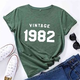 JCGO Summer Women T Shirt Cotton Plus Size 5XL Vintage 1982 Letters Print Graphic Tees Tops Short Sleeve O-Neck Casual Tshirts 210720