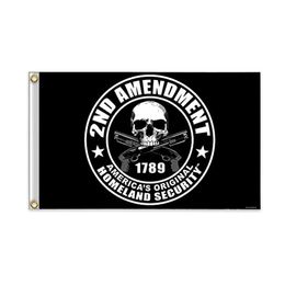 2nd Amendment Homeland Security Flag Vivid Colour UV Fade Resistant Outdoor Double Stitched Decoration Banner 90x150cm Sports Digital Print Wholesale