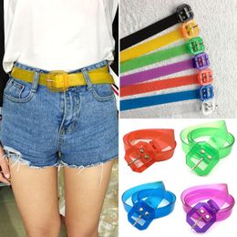 Belts Transparent Plastic Square Buckle Belt Casual Skinny Female Fashion Durable Red Colour For Women Wholesale