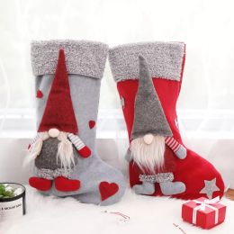 Christmas Decorations Three-dimensional Faceless Doll Christmas Stocking Christmas Gift Bag Candy Bag Old Man Snowman Gift Bag