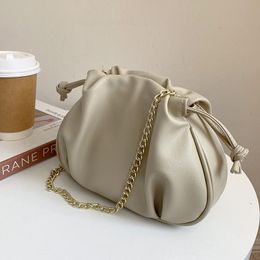 Handbags Fashion Luxury Branded Designer Cloud Dumpling Clutch For Women Chain Crossbody Bags PU Leather Solid Purse