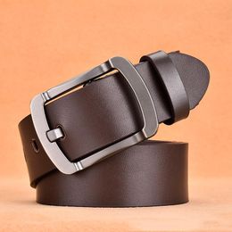 Belts Jeans Belt For Men High Quality Genuine Leather Alloy Pin Buckle Waist Strap Business Waistband Cinturones Para Hombre