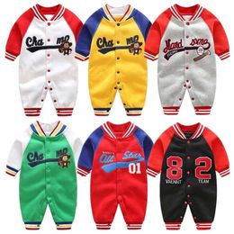 born Baby Long Sleeved Jumpsuit Boys Girls Spring Autumn Clothes Sports Sweaters Outwear Warm Rompers Pajamas 211101