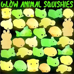 Squishy Buns Toys Slow Rising Animals Kid Glowing In The Dark Luminous Kneading Led Mini Flashing TPR Music Decompression Toy