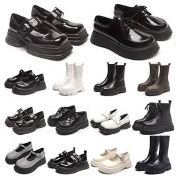 GAI GAI GAI Martin Boots Womens Triple Black White Pistachio Frost Platform Ankle Boot Round Toes Increase